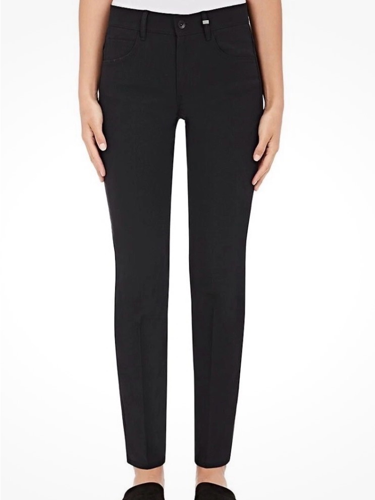 Helmut Lang Creased Jean Black Stretch Cotton Canvas Women's Us Size 0 Nwt